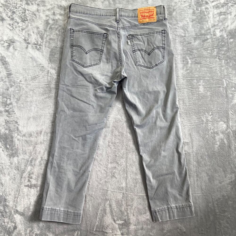 Levi's 511‎ Slim Jeans Men's 34x36 Gray Cotton Blend Casual - Picture 2 of 9